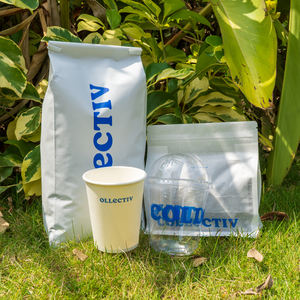 numérique personnalisée Mylar papier de riz gousset latéral sacs à fond plat avec fente pour carte kit d'emballage de café - Product Image 2