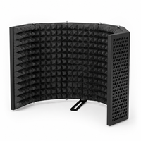 AOFO FP-03 Filtre anti-pop pour microphone en mousse acoustique haute densité réglable, écran anti-vent pliable à 5 panneaux, col de cygne