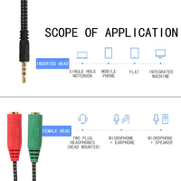 Adaptador Divisor de Audio USB con Conector Estéreo de 3.5mm Macho a 2 Hembra para Auriculares y Micrófono