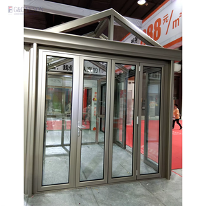 Fuson insonorizado Estilo nórdico aislamiento térmico vidrio templado puertas plegables Patio acordeón puertas plegables para balcón - Product Image 1