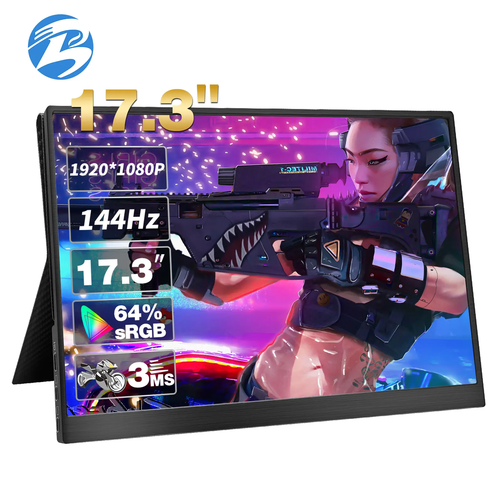 17.3 inch Độ phân giải cao 1080P 144Hz siêu hẹp khung màn hình di động cho PS4/ps5/Xbox/điện thoại/máy tính xách tay