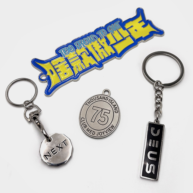 Make Your Own Logo Zinc Alloy Keyring Custom Round Rectangle Letter Engraved Metal Keychain