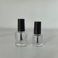 Flacon de vernis à ongles en verre transparent cylindrique avec bouchon et pinceau, 5 ml, petite capacité, sérigraphie, vide