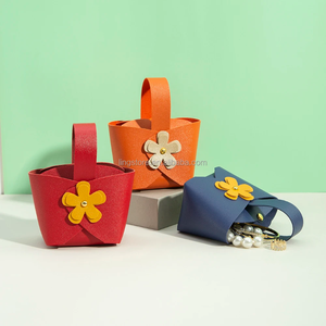 Caja de Dulces Creativa de Cuero PU para Boda, con Lazo y Flor, para Empacar Dulces y Joyas, Incluye Bolsa de Regalo - Product Image 2