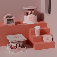 Boîte d'emballage pour gâteaux et desserts en papier kraft imperméable, directement de l'usine, avec fenêtre transparente pour mariage et anniversaire