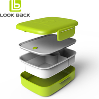 Récipients alimentaires en plastique de dessin animé mignon boîte à lunch de luxe pour enfants style moderne boîte à bento étanche avec couvercle