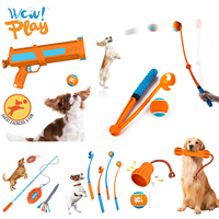 Jouet Interactif AFP pour Animal de Compagnie Lance-Balles Pliable pour Chien Blaster à Balle de Tennis Lanceur de Balle Perche à Flairer Flottante Bâton à Mâcher