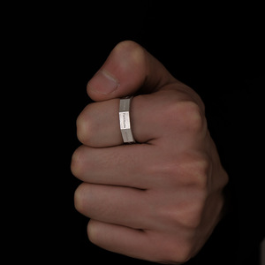 Mode gebürstet geometrische männliche Fingerring Geschenke Schmuck maßge schneiderte inspirierende Ringe für Männer - Product Image 2