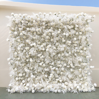 En vente Simulation Romantique Ornementale Soie Artificielle Réception De Mariage Fleur Mur Art Toile De Fond De Mariage