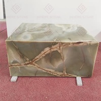 Table d'appoint rectangulaire de luxe en pierre naturelle massif, style moderne, haut de gamme, pour appartement, hôtel, salle à manger