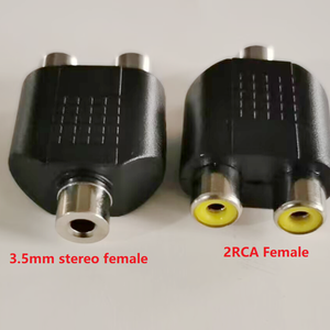 <span class=keywords><strong>2</strong></span> <span class=keywords><strong>RCA</strong></span> nữ đến <span class=keywords><strong>3.5mm</strong></span> Stereo nữ jack Y Splitter kết nối cáp âm thanh - Product Image 2