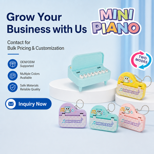 Mini Portachiavi Pianoforte Giocattolo con 7 Tasti Reali, 19 Canzoni Incorporate, Doppia Modalità di Riproduzione, Regalo Educativo Musicale <span class=keywords><strong>per</strong></span> Bambini dai 3 Anni in su, Macaron OEM ODM - Product Image 6