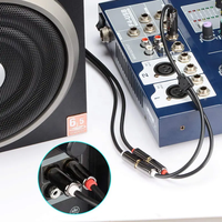 Câble audio coaxial torsadé plaqué or 6,5 mm mâle vers 2 RCA femelle, adaptateur répartiteur jack stéréo pour guitare/haut-parleur, gaine en PVC