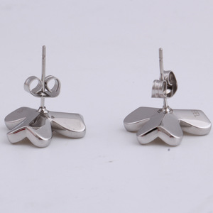 Flower <b>Stud</b> <b>Earrings</b> White Diamond Encrusted 304 Stainless Steel Gift Jewelry - Product Image 5