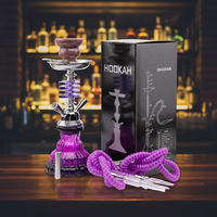 Kit Chicha Portable en Acrylique avec 2 Tuyaux, Design Moderne, pour Bar, Salon et Usage Domestique