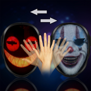 Cosplay — masque lumineux à LED pour hommes et femmes, effrayant, lueur, Halloween, avec application Bluetooth, Programmable, pour déguisement et fête - Product Image 3