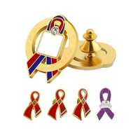 Rosettes d'infirmière pour le cancer du sein, ruban en satin, métal plaqué or, émail personnalisé pour un design antique et moderne, bleu, rouge, rose