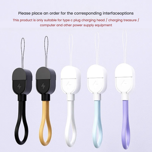 3A 65 Wát nylon bện ngân hàng điện Cáp 16cm Loại C nhanh chóng sạc dữ liệu Crossbody điện thoại thông minh dây buộc tinh khiết Đồng di động điện thoại di động - Product Image 4