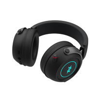 Casque sans fil Bluetooth noir avec éclairage RGB pour les joueurs, son surround stéréo avec suppression du bruit ENC