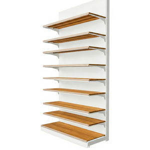 Étagère de supermarché métallique robuste blanche Shanghai, gondole simple ou double paroi à 4 niveaux pour épicerie - Product Image 1