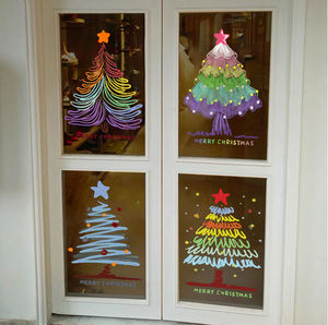 Removable Christmas Window <b>Sticker</b> Static Cling Transparent Decal Shop <b>Glass</b> Doors, Holiday Decoration for Café Storefront Home - Product Image 3