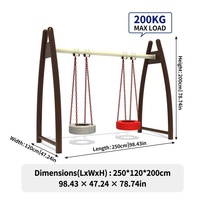 Ensemble de balançoires d'extérieur multifonctionnel en plastique de luxe avec anneaux de gymnastique pour enfants - Équipement de parc d'aventure éducatif