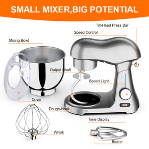 Máy Trộn Đứng Đa Năng Thực Phẩm Bánh Mì Bột Bánh Mì Đa Năng Tự Động 6 L 7L 8L Tự Động Chuyên Nghiệp 10 + 0 Có Màn Hình LED - Product Image 5