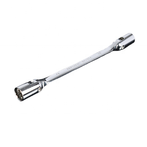 Clé à douille double extrémité en L de 8-23 mm, type tuyau, en acier au carbone, conception à trou traversant, pour trous profonds et retrait de boulons longs - Product Image 1
