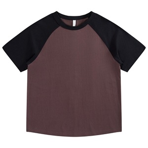 Camiseta raglán de color de contraste Premium para hombre, tela gruesa, logotipo personalizado, cuello redondo, manga corta - Product Image 1