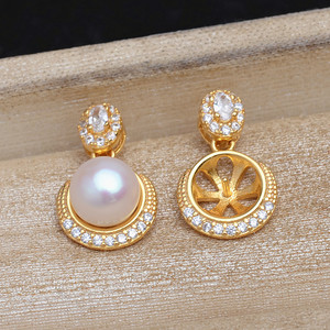 Ensemble de perles en argent S925, boucles d'oreilles personnalisées, pendentif, accessoires de bijoux DIY, plateau vide, composants semi-finis - Product Image 4