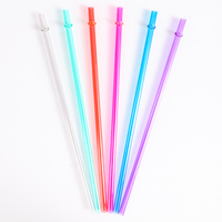 Accessoires de bar écologiques réutilisables, pailles à boire semi-transparentes en plastique rigide