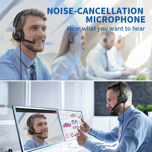 AWATRUE EH10 Wired USB Headset with ENC Noise Canceling Mic Over-Ear Business Headphones with 3.5mm Jack for Call Center - Product Image 2