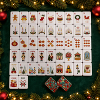 Coffret Cadeau de Noël Mahjong Américain – Tuiles de Mahjong Colorées Effet Confettis avec Boîte Cadeau de Luxe, Logo Personnalisé, Vente en Gros