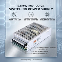 Alimentation industrielle SZMW MS-100-24 100W 24V4.2A à entrée universelle pour caméras de sécurité, DVR, NVR et systèmes de contrôle d'accès
