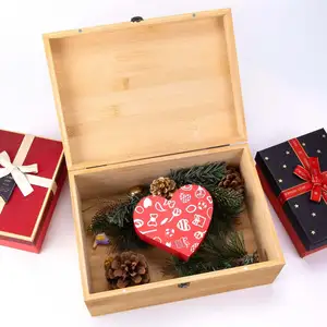 टिका हुआ ढक्कन के साथ बड़ा बांस भंडारण बॉक्स, कला और शिल्प के लिए प्राकृतिक लकड़ी का बॉक्स, कला और DIY लकड़ी का बॉक्स