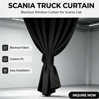 Cortina de ventana para camión Scania, de tela trenzada opaca negra, de ajuste personalizado, popular, para cabina de camión pesado, gruesa, que bloquea la luz y ofrece privacidad