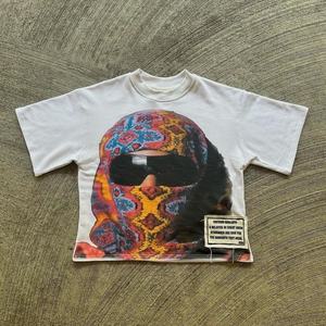 Camisetas Blancas de Algodón Personalizadas, Estilo Holgado, Impresión Serigrafiada, Lavadas, Corte Cuadrado, Impresión DTG, Camiseta Extra Grande para Hombre - Product Image 1