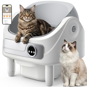 Bac à litière pour chat, modèle ouvert, automatique, électrique, anti-pincement, facile à nettoyer, capacité 75L, en ABS/PP - Product Image 1
