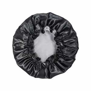 Bonnet de Douche en Satin Personnalisable avec Logo, Couleur Unie, Réutilisable pour Femmes, Double Couche, Imperméable - Product Image 3