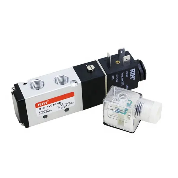 Air directional control micro solenoid coil valve,5 way 2 position dc ac 12 volt 24v 3/8 5/3 pneumatic solenoid valve