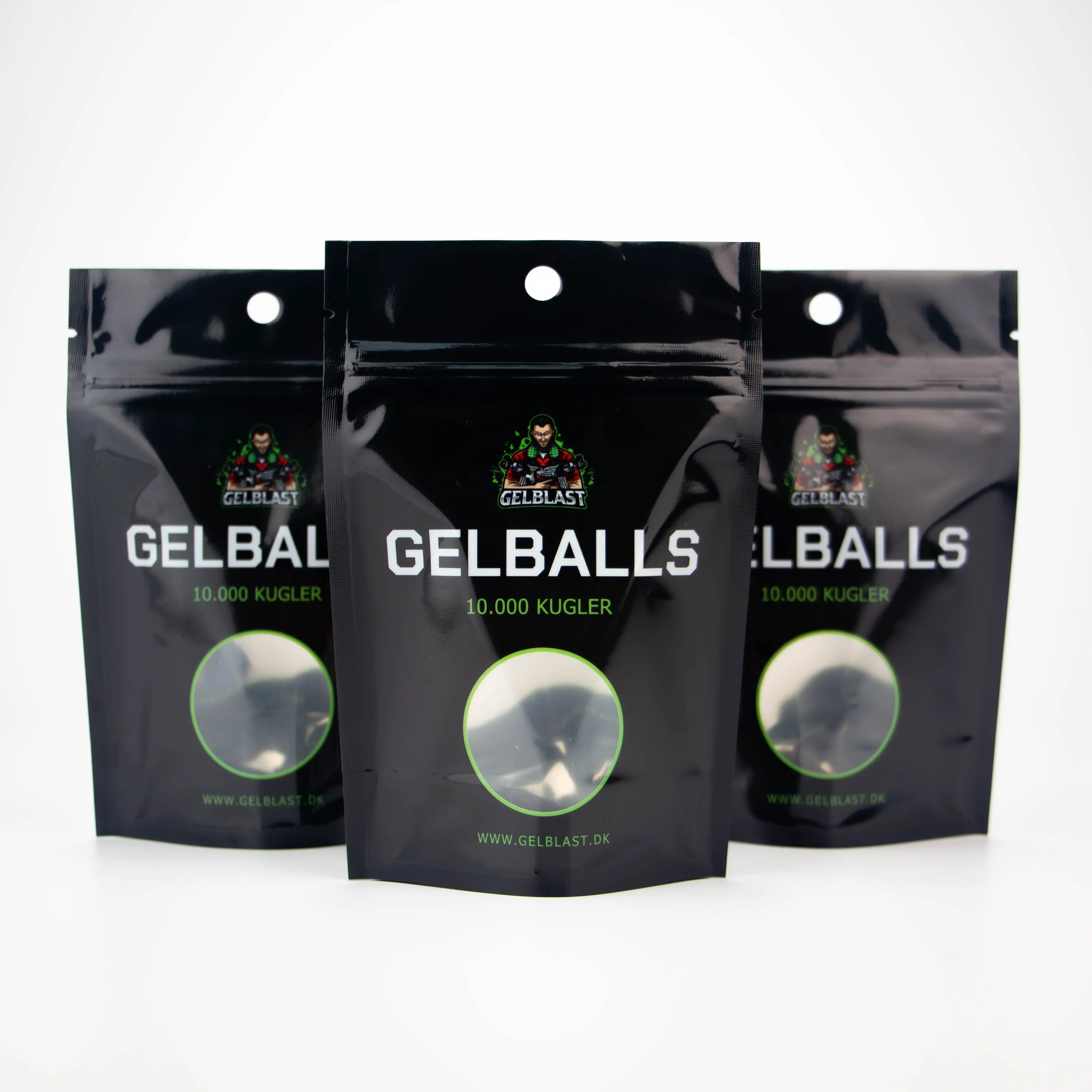 Custom Digital Printing Black Toy Packaging Mylar Zipper Bag with Window for Gelballs