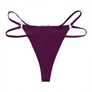 Culotte string sexy pour femme avec anneau cœur, bretelles doubles, taille basse, dos en T, respirante, sans couture, en nylon, OEM ODM - Product Image 3