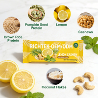 Barre protéinée à faible teneur en sucre 2023 Richtek Oem Nutrition à base de protéines végétales à 100% Contient des noix avec un bon goût