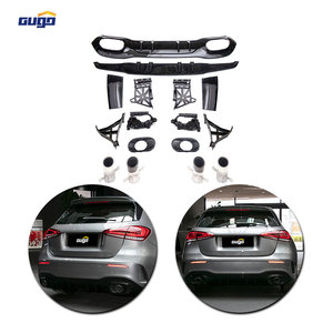 Gugo tailpipe cho 2019-on Mercedes Benz w177 a-class phía sau khuếch tán ống xả lời khuyên nâng cấp lên 2020 A35 mô hình ABS Bumper cho tự động - Product Image 4