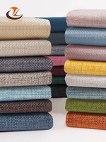 Tissu en toile tissée 100% polyester aspect lin - Doux, durable, imperméable, poids moyen, pour ameublement de canapé, rideaux, nappes, maison