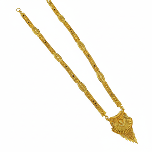 Parure de collier long et boucles d'oreilles tendance en laiton plaqué or 18 carats pour femme, style temple indien du Sud, idéale pour mariages, fiançailles et anniversaires - Product Image 2