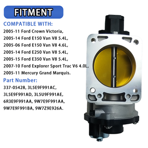Nouveau corps de papillon 9W7E9F991AA pour Ford Crown <span class=keywords><strong>Victoria</strong></span> E150 Mercury Grand Marquis Lincoln Town 337-05428 3L5E9F991AC 3L5E9F991AD - Product Image 2