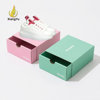 Boîtes à chaussures colorées pour enfants, style tiroir, emballage en carton ondulé imprimé sur mesure, tiroir coulissant pour baskets d'enfants