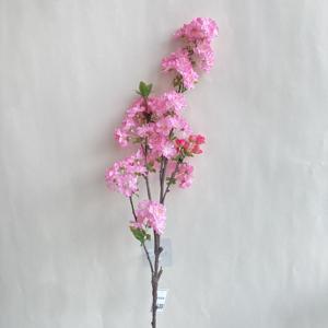 O-09041 Branche de cerisier artificielle suspendue en soie, longue, décorative pour mariage, style oriental, fleurs de cerisier blanc champagne et rose - Product Image 1