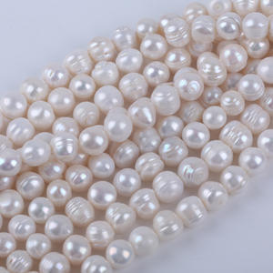 Perles d'eau douce naturelles de Zhuji en gros, barre courte 18cm12-13mm, perles blanches en vrac, fil à perles, accessoires de bijoux DIY - Product Image 2